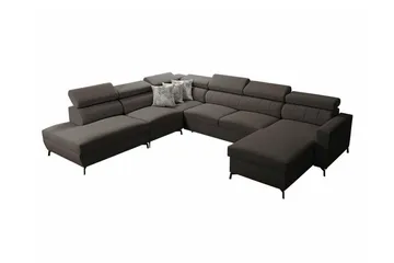 Galbally 5-sits Hörnbäddsoffa NO_BRAND Dark brown - Möbler - Soffa - Bäddsoffa - Hörnbäddsoffa