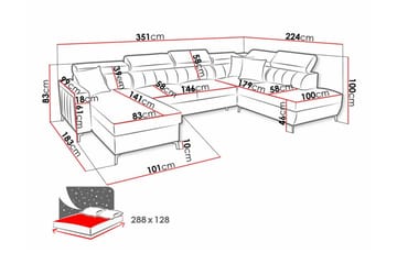 Galbally 5-sits Hörnbäddsoffa NO_BRAND Dark brown - Möbler - Soffa - Bäddsoffa - Bäddsoffa divan