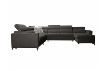 Galbally 5-sits Hörnbäddsoffa NO_BRAND Dark brown - Möbler - Soffa - Bäddsoffa - Hörnbäddsoffa