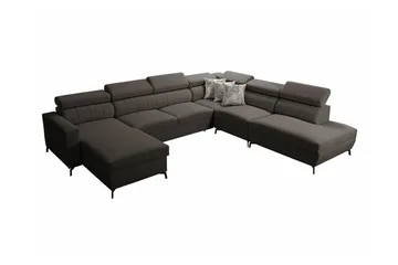 Galbally 5-sits Hörnbäddsoffa NO_BRAND Dark brown - Möbler - Soffa - Bäddsoffa - Hörnbäddsoffa