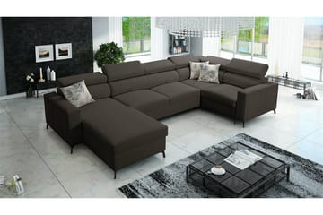 Galbally 5-sits Hörnbäddsoffa NO_BRAND Dark brown - Möbler - Soffa - Bäddsoffa - Hörnbäddsoffa