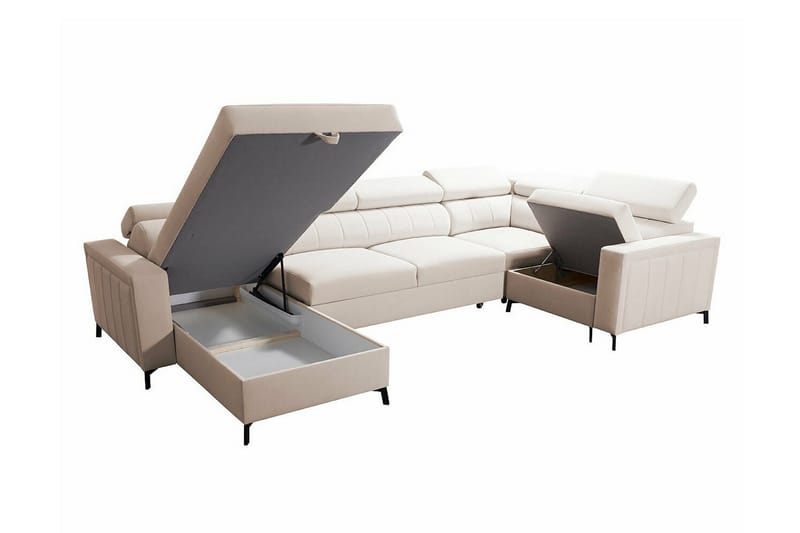 Galbally 5-sits Hörnbäddsoffa NO_BRAND Dark brown - Möbler - Soffa - Bäddsoffa - Hörnbäddsoffa
