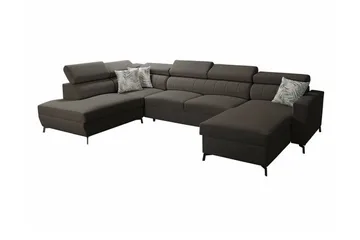 Galbally 5-sits Hörnbäddsoffa NO_BRAND Dark brown - Möbler - Soffa - Bäddsoffa - Hörnbäddsoffa