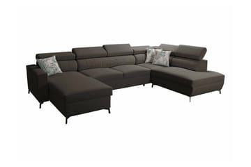 Galbally 5-sits Hörnbäddsoffa NO_BRAND Dark brown - Möbler - Soffa - Bäddsoffa - Bäddsoffa divan