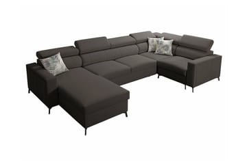 Galbally 5-sits Hörnbäddsoffa NO_BRAND Dark brown - Möbler - Soffa - Bäddsoffa - Hörnbäddsoffa