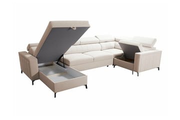 Galbally 5-sits Hörnbäddsoffa NO_BRAND Dark brown - Möbler - Soffa - Bäddsoffa - Hörnbäddsoffa