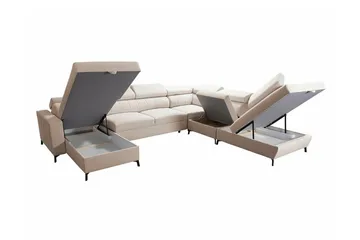 Galbally 5-sits Hörnbäddsoffa NO_BRAND Dark brown - Möbler - Soffa - Bäddsoffa - Hörnbäddsoffa