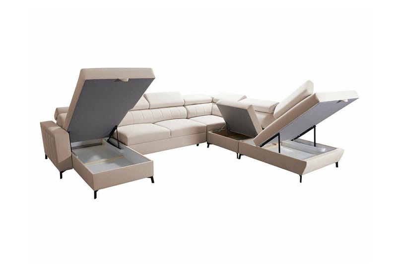 Galbally 5-sits Hörnbäddsoffa NO_BRAND Dark brown - Möbler - Soffa - Bäddsoffa - Hörnbäddsoffa