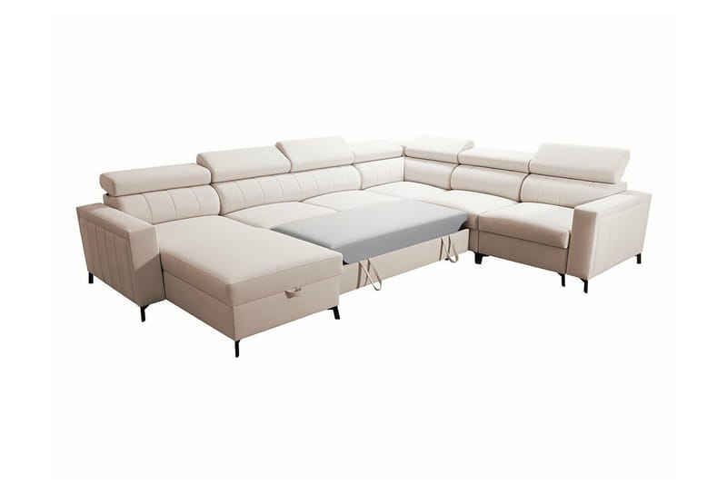Galbally 5-sits Hörnbäddsoffa NO_BRAND Dark brown - Möbler - Soffa - Bäddsoffa - Hörnbäddsoffa