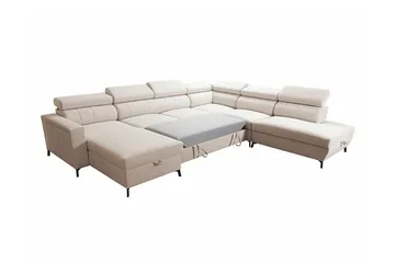Galbally 5-sits Hörnbäddsoffa NO_BRAND Dark brown - Möbler - Soffa - Bäddsoffa - Hörnbäddsoffa