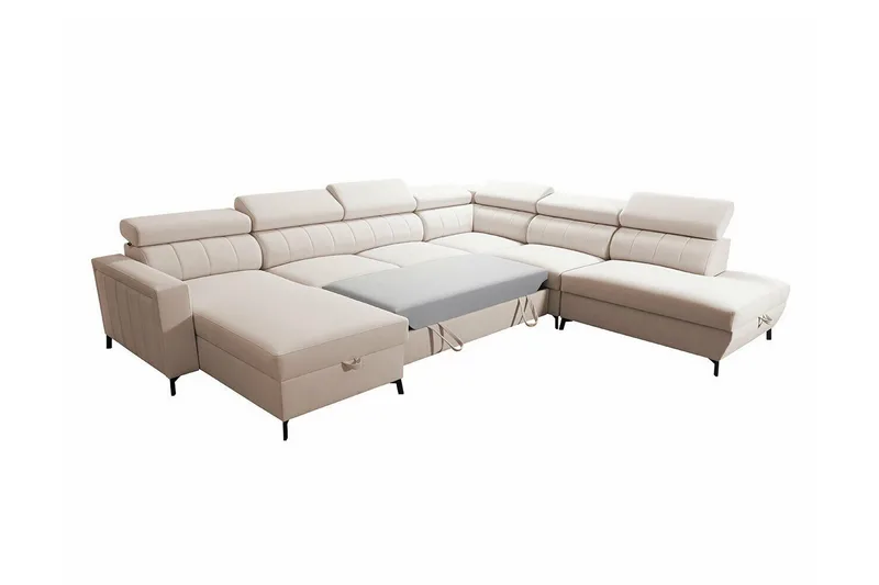Galbally 5-sits Hörnbäddsoffa NO_BRAND Dark pink - Möbler - Soffa - Bäddsoffa - Hörnbäddsoffa