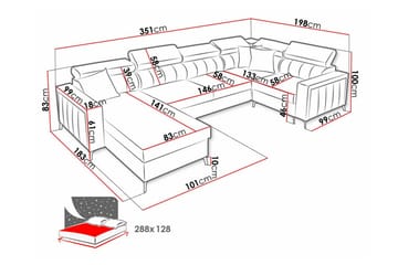Galbally 5-sits Hörnbäddsoffa NO_BRAND Grey - Möbler - Soffa - Bäddsoffa - Hörnbäddsoffa