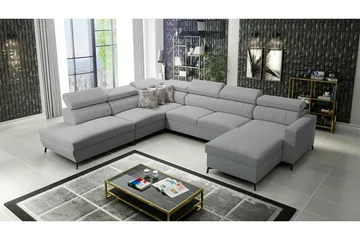 Galbally 5-sits Hörnbäddsoffa NO_BRAND Light grey - Möbler - Soffa - Bäddsoffa - Hörnbäddsoffa