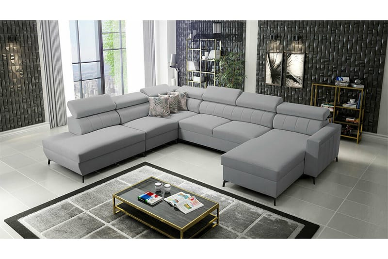 Galbally 5-sits Hörnbäddsoffa NO_BRAND Light grey - Möbler - Soffa - Bäddsoffa - Hörnbäddsoffa