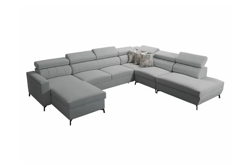 Galbally 5-sits Hörnbäddsoffa NO_BRAND Light grey/Dark grey