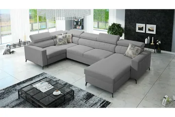 Galbally 5-sits Hörnbäddsoffa NO_BRAND Light grey/Dark grey - Möbler - Soffa - Bäddsoffa - Hörnbäddsoffa