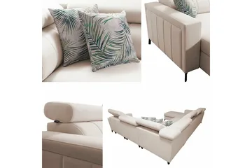 Galbally 5-sits Hörnbäddsoffa NO_BRAND Light grey/Dark grey - Möbler - Soffa - Bäddsoffa - Hörnbäddsoffa