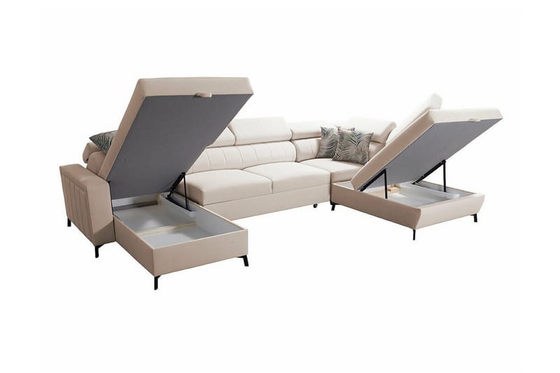Galbally 5-sits Hörnbäddsoffa NO_BRAND Light grey/Dark grey - Möbler - Soffa - Bäddsoffa - Bäddsoffa divan