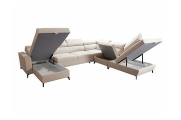 Galbally 5-sits Hörnbäddsoffa NO_BRAND Light grey/Dark grey - Möbler - Soffa - Bäddsoffa - Hörnbäddsoffa