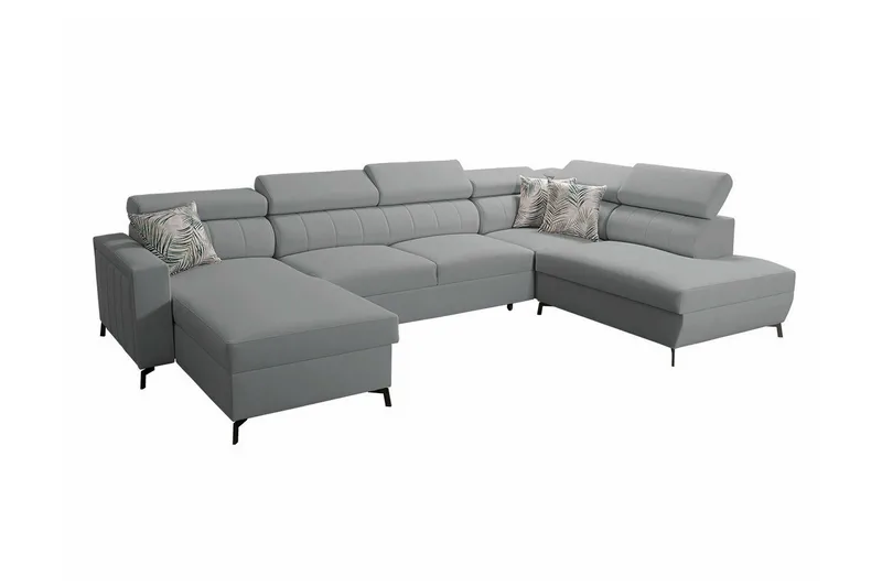 Galbally 5-sits Hörnbäddsoffa NO_BRAND Light grey/Dark grey
