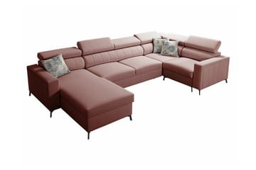 Galbally 5-sits Hörnbäddsoffa NO_BRAND Light pink - Möbler - Soffa - Bäddsoffa - Hörnbäddsoffa