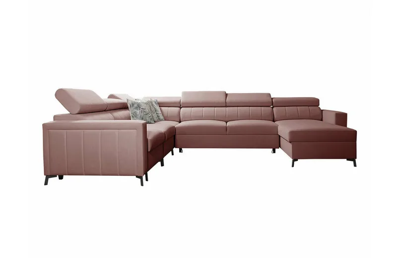 Galbally 5-sits Hörnbäddsoffa NO_BRAND Light pink