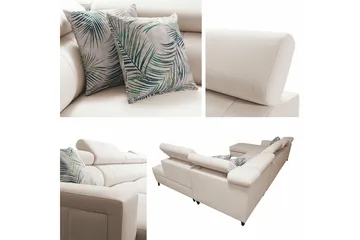 Galbally 5-sits Hörnbäddsoffa NO_BRAND Light pink - Möbler - Soffa - Bäddsoffa - Hörnbäddsoffa