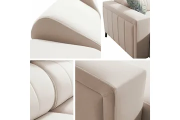 Galbally 5-sits Hörnbäddsoffa NO_BRAND Light pink - Möbler - Soffa - Bäddsoffa - Hörnbäddsoffa