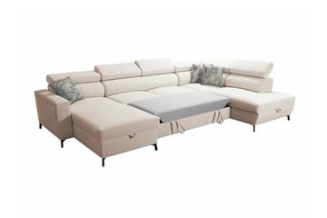 Galbally 5-sits Hörnbäddsoffa NO_BRAND Ljusgrå - Möbler - Soffa - Bäddsoffa - Hörnbäddsoffa