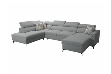 Galbally 5-sits Hörnbäddsoffa NO_BRAND Ljusgrå - Möbler - Soffa - Bäddsoffa - Hörnbäddsoffa