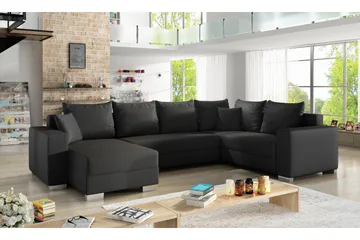 Gallicanta Hörnbäddsoffa - Svart - Möbler - Soffa - Bäddsoffa - Hörnbäddsoffa