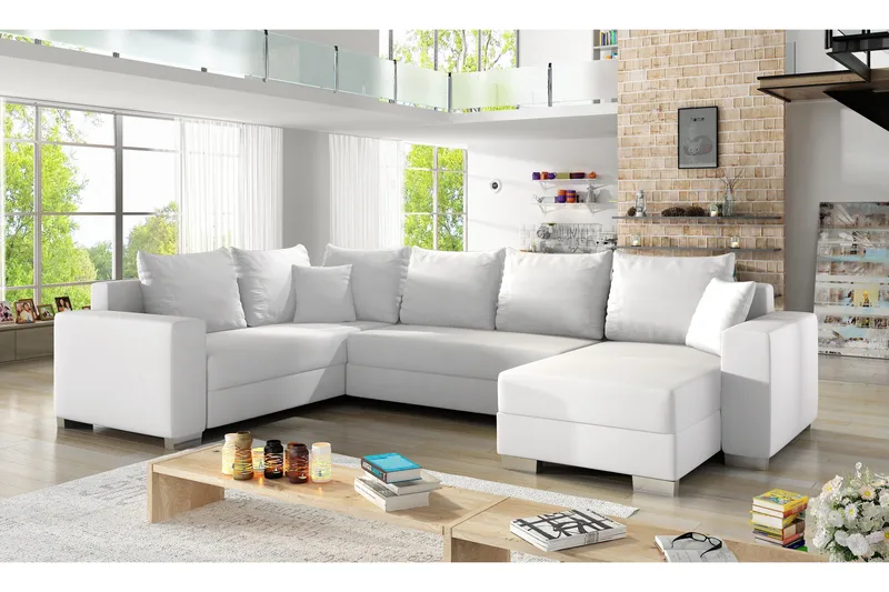 Gallicanta Hörnbäddsoffa - Vit - Möbler - Soffa - Bäddsoffa - Hörnbäddsoffa