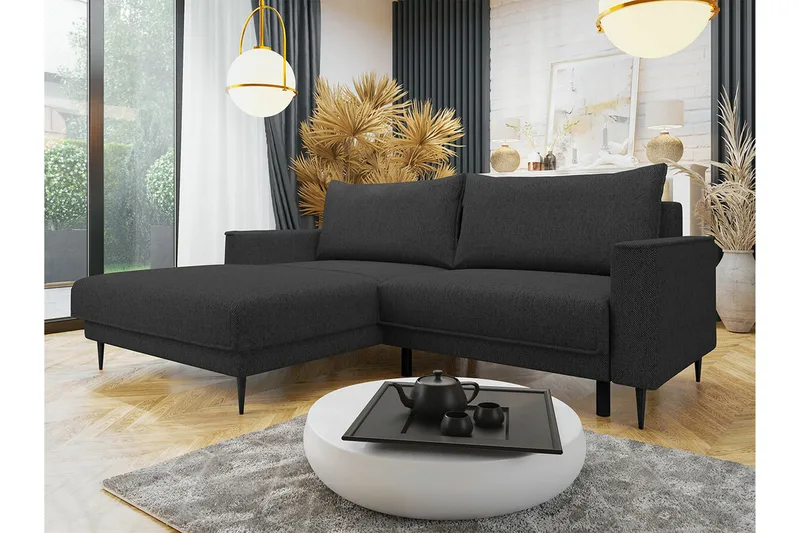 Graystone 2-sits Hörnbäddsoffa - Mörkgrå - Möbler - Soffa - Bäddsoffa - Hörnbäddsoffa