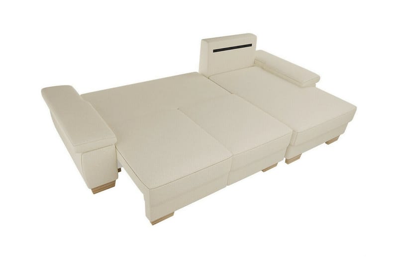 Graystone 3-sits Höger Hörnbäddsoffa 130x193 cm med Förvaring i Tyg - Beige - Möbler - Soffa - Bäddsoffa - Bäddsoffa divan