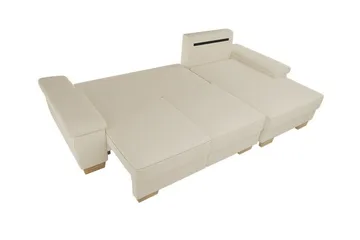 Graystone 3-sits Höger Hörnbäddsoffa 130x193 cm med Förvaring i Tyg - Grå - Möbler - Soffa - Bäddsoffa - Bäddsoffa divan