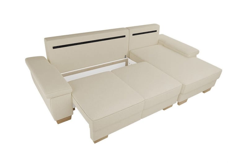 Graystone 3-sits Höger Hörnbäddsoffa 130x193 cm med Förvaring i Tyg - Grå - Möbler - Soffa - Bäddsoffa - Bäddsoffa divan