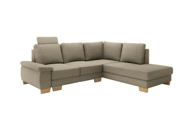 Graystone 3-sits Höger Hörnbäddsoffa 130x203 cm med Förvaring i Tyg, Beige