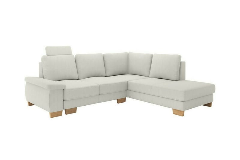 Graystone 3-sits Höger Hörnbäddsoffa 130x203 cm med Förvaring i Tyg, Ljusbeige