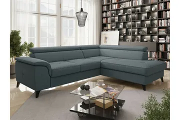 Graystone 3-sits Höger Hörnbäddsoffa med Förvaring i Tyg - Grå - Möbler - Soffa - Bäddsoffa - Bäddsoffa längsbäddad