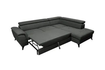 Graystone 3-sits Höger Hörnbäddsoffa med Förvaring i Tyg - Grå - Möbler - Soffa - Bäddsoffa - Bäddsoffa längsbäddad