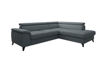 Graystone 3-sits Höger Hörnbäddsoffa med Förvaring i Tyg - Grå - Möbler - Soffa - Bäddsoffa - Bäddsoffa längsbäddad