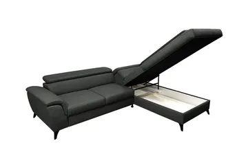 Graystone 3-sits Höger Hörnbäddsoffa med Förvaring i Tyg - Grå - Möbler - Soffa - Bäddsoffa - Bäddsoffa längsbäddad