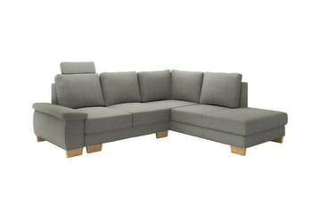Graystone 3-sits Höger L-formad Hörnbäddsoffa 130x203 cm med Förvaring i Tyg - Grå - Möbler - Soffa - Bäddsoffa - Bäddsoffa längsbäddad