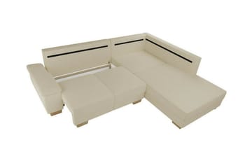 Graystone 3-sits Höger L-formad Hörnbäddsoffa 130x203 cm med Förvaring i Tyg - Grå - Möbler - Soffa - Bäddsoffa - Bäddsoffa längsbäddad