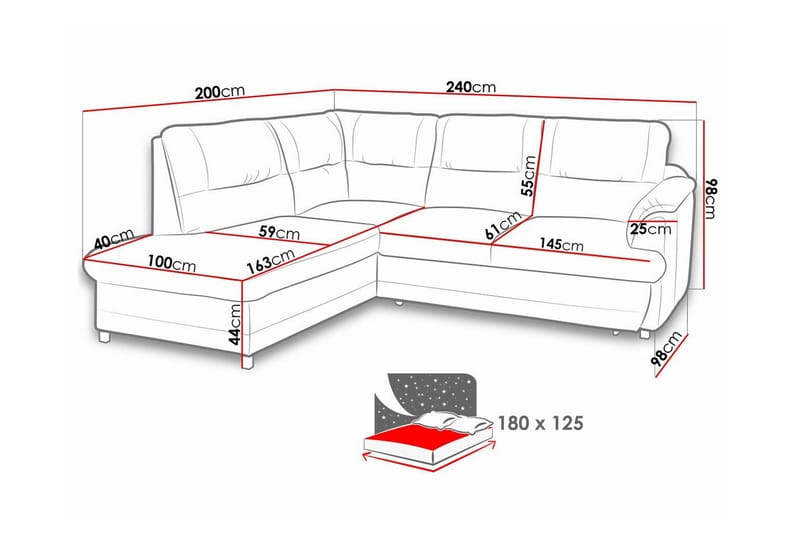Graystone 3-sits Hörnbäddsoffa - Cream - Möbler - Soffa - Bäddsoffa - Hörnbäddsoffa