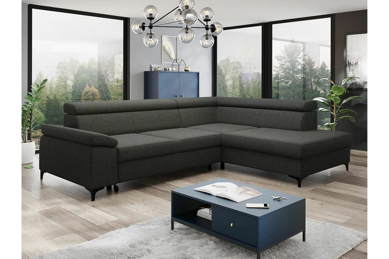 Graystone 3-sits Hörnbäddsoffa - Mörkgrå - Möbler - Soffa - Bäddsoffa - Hörnbäddsoffa