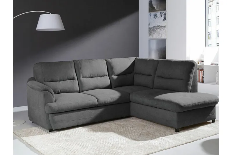 Graystone 3-sits Hörnbäddsoffa - Mörkgrå - Möbler - Soffa - Bäddsoffa - Hörnbäddsoffa