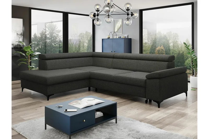 Graystone 3-sits Hörnbäddsoffa - Mörkgrå - Möbler - Soffa - Bäddsoffa - Hörnbäddsoffa