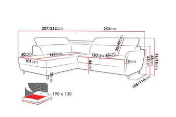 Graystone 3-sits Hörnbäddsoffa - Möbler - Soffa - Bäddsoffa - Hörnbäddsoffa