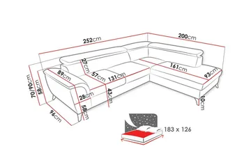Graystone 3-sits Hörnbäddsoffa - Möbler - Soffa - Bäddsoffa - Hörnbäddsoffa